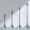 Selfie stick ze stojakiem i pilotem Bluetooth długi kijek do selfie 1.8m czarny