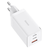 Szybka ładowarka sieciowa GaN 2x USB-C USB 65W + kabel USB-C biała