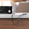 Kabel przewód przejściówka audio jack 3.5mm męski - 2x RCA żeński 0.25m szary