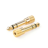 Adapter przejściówka z 3.5 mm mini jack na 6.3 mm jack złoty