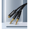 Przejściówka rozdzielacz AUX 3.5 mm mini jack na mikrofon i słuchawki czarny