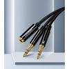 Przejściówka rozdzielacz AUX 3.5 mm mini jack na mikrofon i słuchawki czarny