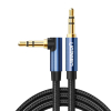 Kabel przewód kątowy audio 2x mini jack 3.5mm 0.5m niebieski
