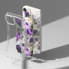 Pancerne etui pokrowiec z żelową ramką iPhone 14 Plus Fusion Design Purple Rose przezroczysty