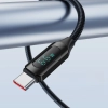 Kabel przewód USB-A - USB-C z wyświetlaczem LED 66W 6A 2m czarny