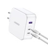 Ładowarka sieciowa GaN Nexode USB-A 2x USB-C 140W + kabel USB-C 1.5m biała