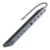 12w1 HUB podstawka pod notebooka USB-C USB-A DP HDMI SD TF RJ45 3.5mm jack PD 100W szary