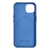 Skórzane etui iPhone 14 magnetyczne z MagSafe Litchi Premium Leather Case niebieski
