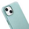 Skórzane etui iPhone 14 magnetyczne z MagSafe Litchi Premium Leather Case zielony