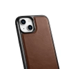 Etui pokryte naturalną skórą do iPhone 14 Leather Oil Wax ciemny brąz