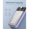 Mini powerbank 5000mAh 20W + kabel USB-C 20V / 3A fioletowy