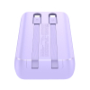 Powerbank 30W 10000mAh z wbudowanymi kablami iPhone Lightning i USB-C fioletowy