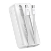 Mini powerbank 10000mAh z wbudowanymi kablami JR-PBC06 30W biały