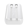 Mini powerbank 10000mAh z wbudowanymi kablami JR-PBC06 30W biały