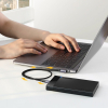 Kątowy kabel przewód USB-C Power Delivery 60W 20V 3A 2m czarno-szary