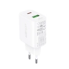 Ładowarka sieciowa USB-C i USB 20W PPS PD QC 3.0 AFC FCP biały