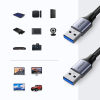 Kabel przewód w oplocie TPE USB 3.0 5Gb/s 1m szary