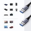 Kabel przewód w oplocie TPE USB 3.0 5Gb/s 1m szary