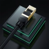 Szybki kabel przewód sieciowy LAN Ethernet RJ-45 cat.8 40Gbps okrągły 1.5m czarny