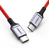 Kabel przewód w oplocie USB-C - USB-C 2.0 3A czerwony