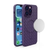 Etui pokrowiec plecionka do iPhone 15 z MagSafe Woven Case fioletowy