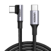 Kabel przewód kątowy USB-C w oplocie 480Mb/s 2m czarno szary