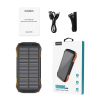 Powerbank solarny 10000mAh z ładowarką indukcyjną Qi 5W pomarańczowy