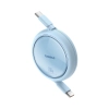 Kabel przewód wysuwany zwijany USB-C 100W Free2Draw Mini 1m niebieski