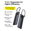 11w1 HUB Adapter USB-C USB-A / PD / HDMI / DP / RJ-45 / SD / TF czarny