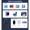 Mała mocna ładowarka sieciowa GaN 2x USB-C PD 35W z wyświetlaczem czarna