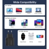 Mała mocna ładowarka sieciowa GaN 2x USB-C PD 35W z wyświetlaczem czarna