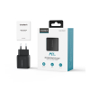 Mała mocna ładowarka sieciowa GaN 2x USB-C PD 35W z wyświetlaczem czarna