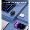 Mała mocna ładowarka sieciowa GaN 2x USB-C PD 35W z wyświetlaczem czarna