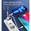Mała mocna ładowarka sieciowa GaN USB-A USB-C PD 35W z wyświetlaczem biała
