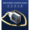 Mała mocna ładowarka sieciowa GaN USB-A USB-C PD 35W z wyświetlaczem biała