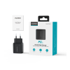 Mała mocna ładowarka sieciowa GaN USB-A USB-C PD 35W z wyświetlaczem czarna