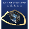 Mała mocna ładowarka sieciowa GaN USB-A USB-C PD 35W z wyświetlaczem czarna