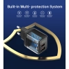 Mała mocna ładowarka sieciowa GaN USB-A USB-C PD 35W z wyświetlaczem czarna