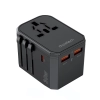 Uniwersalna ładowarka podróżna USB-C 2x USB-A PD 30W wtyczki USA EU UK AU czarna