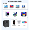 Uniwersalna ładowarka podróżna USB-C 2x USB-A PD 30W wtyczki USA EU UK AU czarna