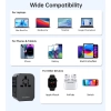 Uniwersalna ładowarka podróżna USB-C 2x USB-A PD 30W wtyczki USA EU UK AU czarna