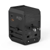 Uniwersalna ładowarka podróżna 2x USB-C 2x USB-A PD 45W wtyczki USA EU UK AU czarna