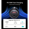 Ładowarka samochodowa USB-C USB-A PD 60W z podświetleniem LED czarna