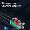 Kabel przewód USB-A - microUSB 3A wskaźnik ładowania 1.2m czarny
