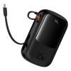 Powerbank Qpow Pro+ 20000mAh z kablem USB-C i wyświetlaczem - czarny