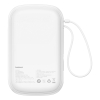 Powerbank Qpow Pro+ 20000mAh z kablem USB-C i wyświetlaczem - biały