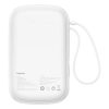 Powerbank Qpow Pro+ 20000mAh z kablem USB-C i wyświetlaczem - biały