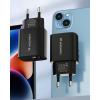 Ładowarka sieciowa 20W USB-A USB-C 100-240V czarna