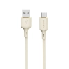 Kabel przewód wzmacniany SR USB-A - USB-C 5A 1m beżowy