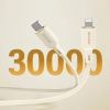 Kabel przewód wzmacniany SR do iPhone USB-C - Lightning 30W 2m beżowy